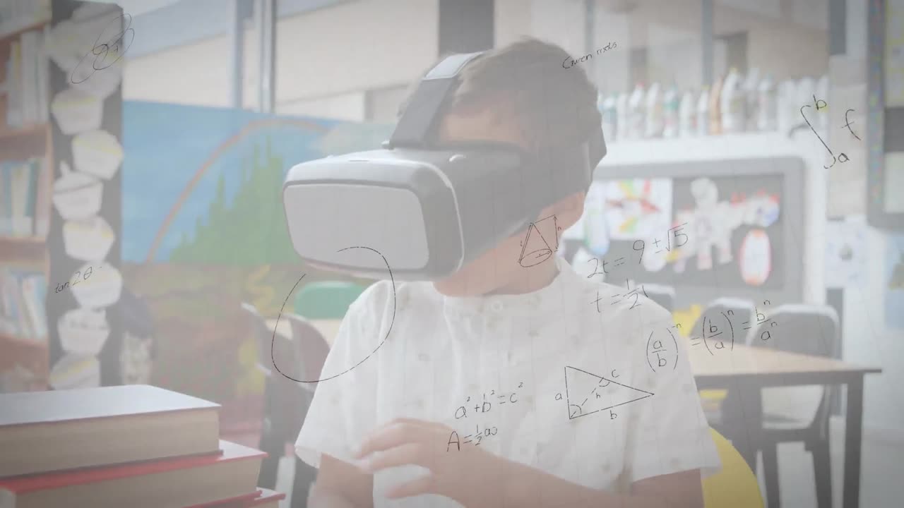 vr 헤드 ⁇ 을 사용하여 학교생을 대상으로 수학 수식의 애니메이션