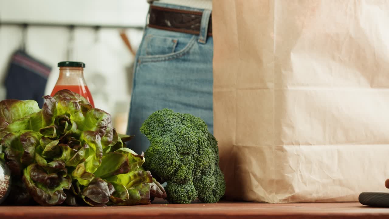 Woman buying fresh vegetables