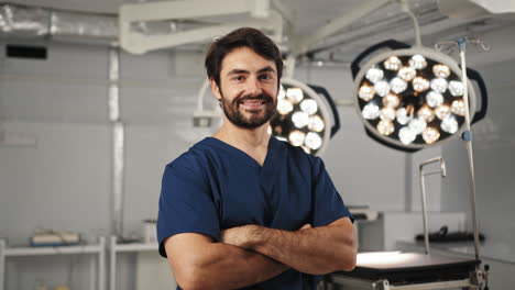surgeon standing confidently in or
