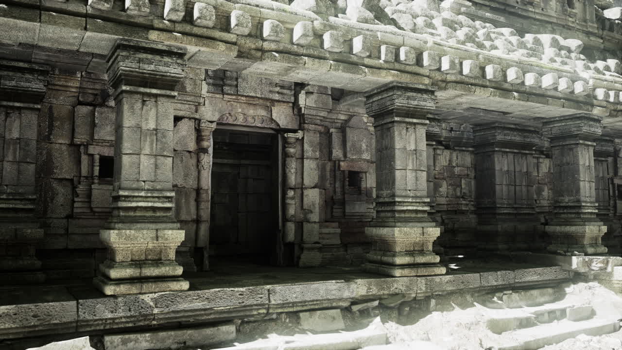 Exploring ancient stone architecture in the ruins of cambodia at dawn