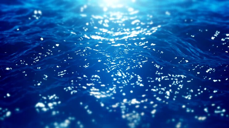 Onde dell'oceano in slow motion in primo piano. Loop. Animazione 3D