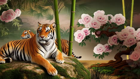 tigers and peonies