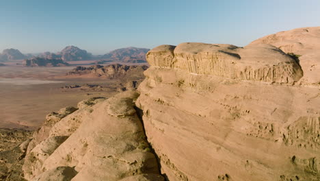 beautiful mountain range in wadi rum, jordan - aerial drone shot