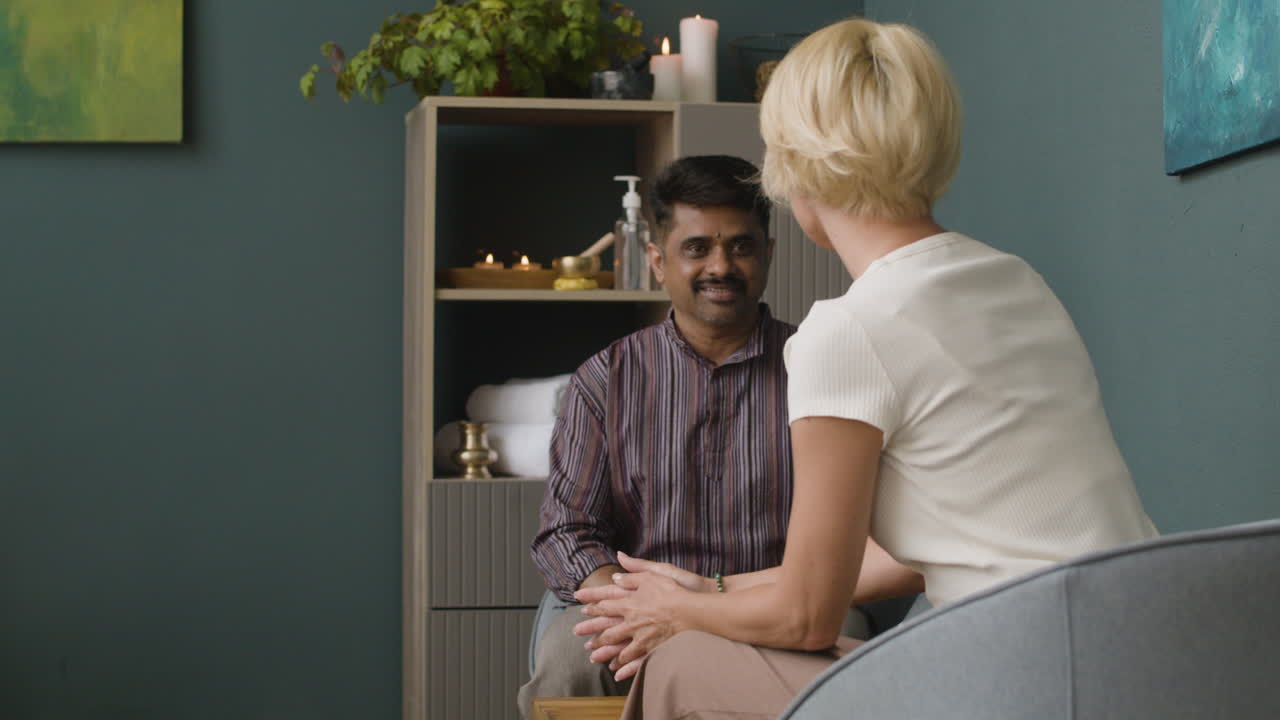 People interacting in a room