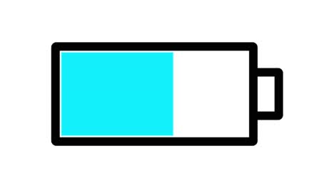 battery charging animation with blue increasing bar