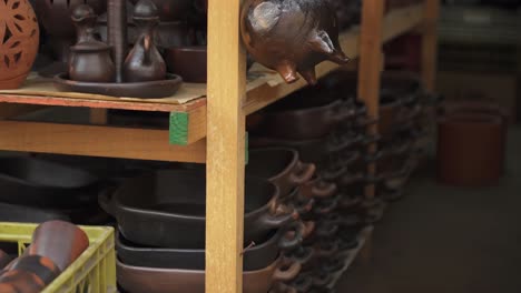 traditional local market with pottery clay display in pomaire tourist town in santiago, chile