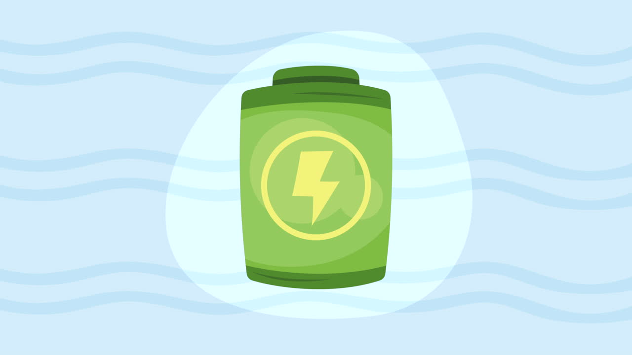 친환경 배터리 녹색 애니메이션