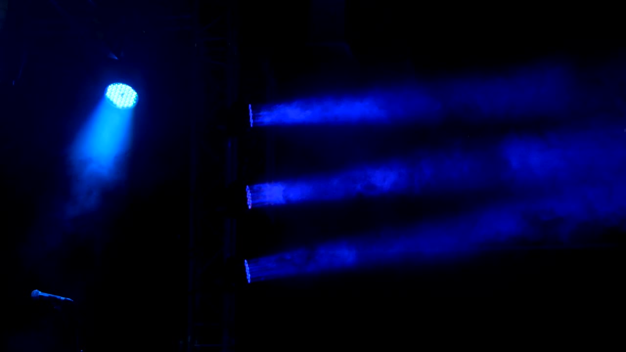 Blue lighting on stage