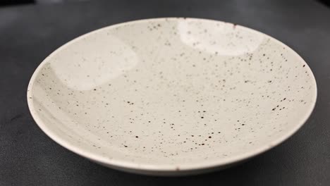 empty dish with metal ring