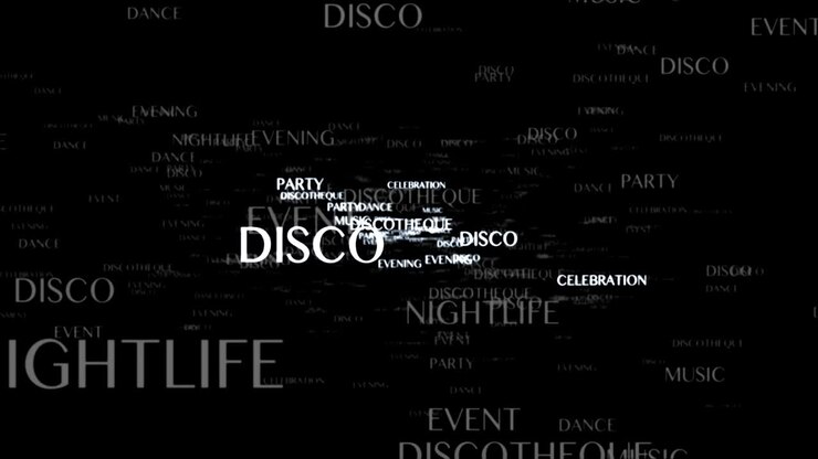 Disco Dance Keywords, Rendering, Animation, Background, Loop