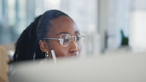 business, thinking and black woman with ideas
