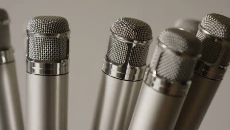 multiple silver microphones