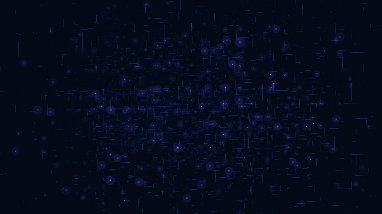 fondo negro y azul abstracto con círculos blancos dispersos en un patrón de cuadrícula