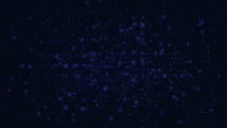 abstract black and blue background with scattered white circles in grid pattern