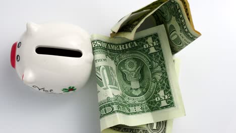 el cerdo giratorio y el dinero