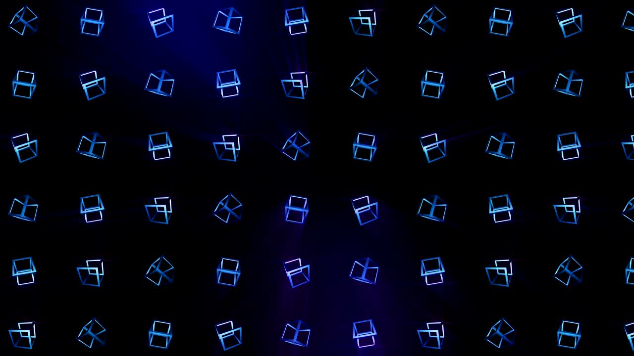 Geometric cube pattern. Cube dancing. Business symbol loop animation. Business network design.