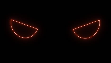 silueta de animación de halloween de ojos aterradores parpadeando en la pantalla negra