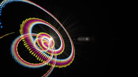 animación futurista con objeto de rayas de partículas y luz en cámara lenta, 4096x2304 bucle 4k