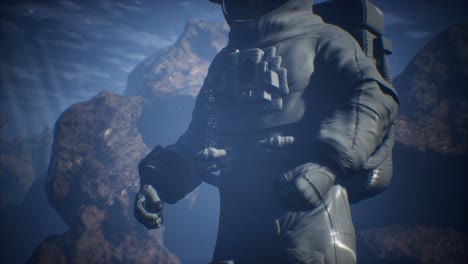 spaceman astronaut in the sea