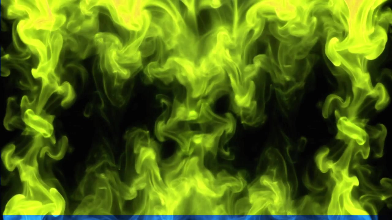 Fumaça Verde Abstrata Subindo em Fundo Preto