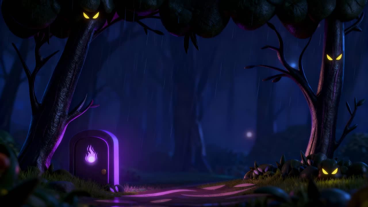 Eerie Forest at Night