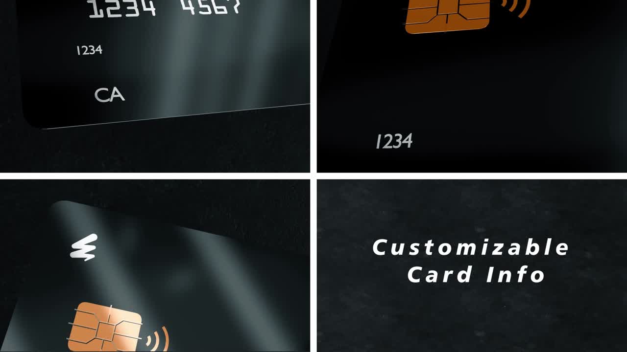 A modern motion graphics template designed for black card promo video content