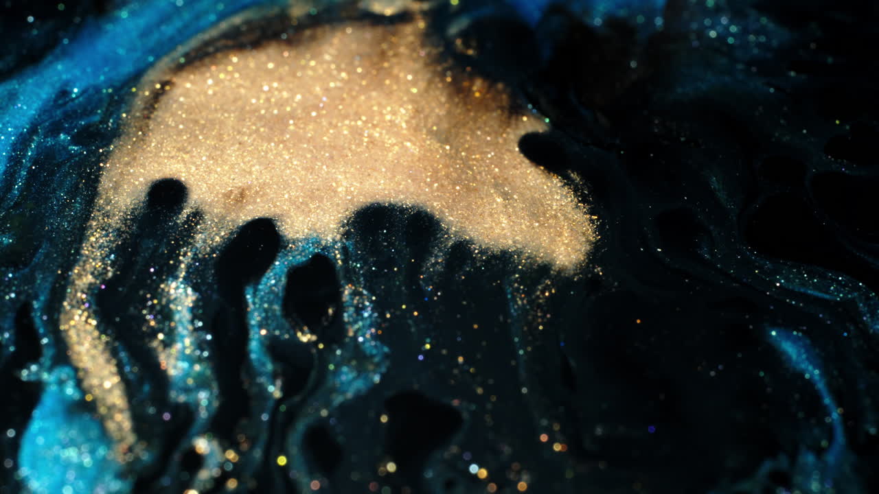 Macro shot of substances mixing in a mesmerizing flow, abstract art