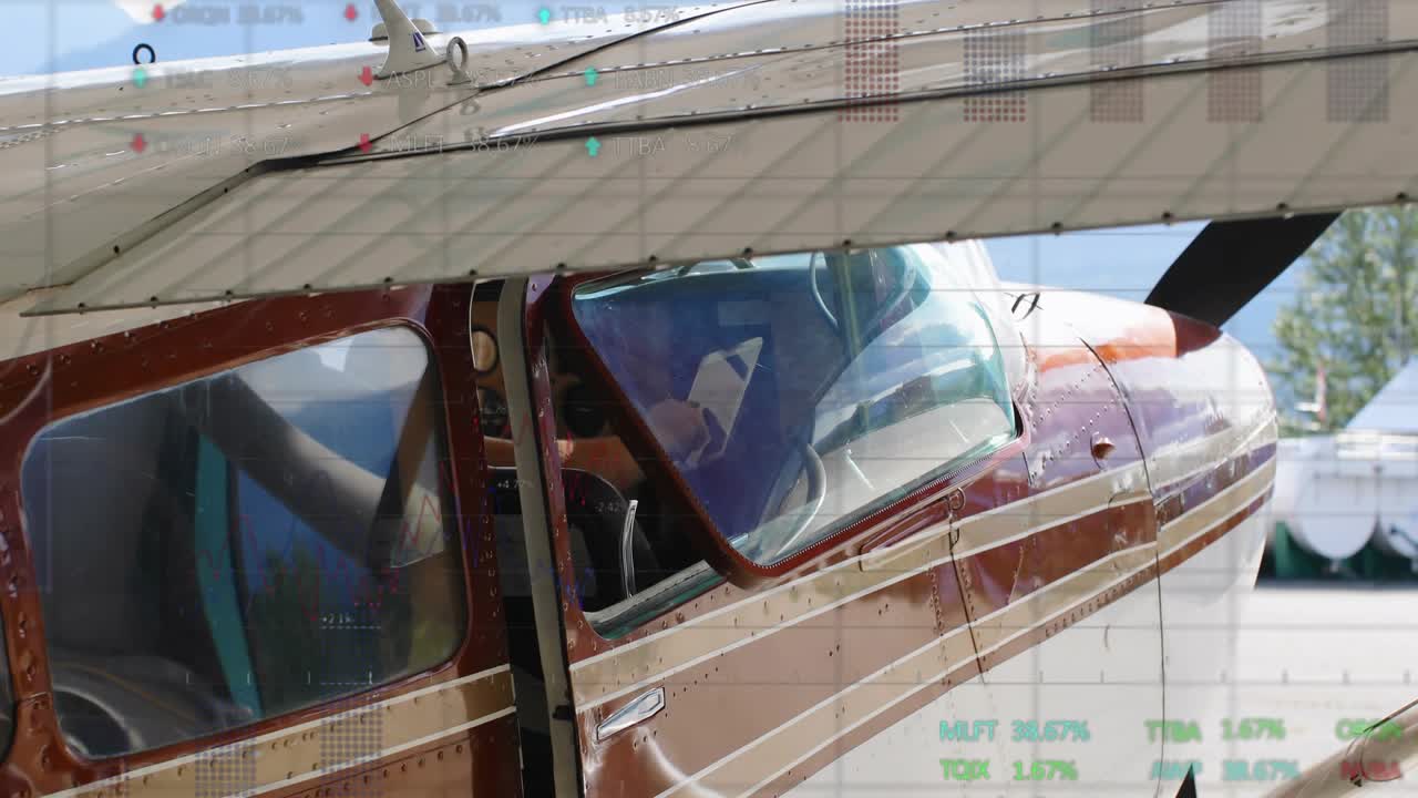 HUD overlays sliding over wing and glass after startup revealing readouts for preflight then fading