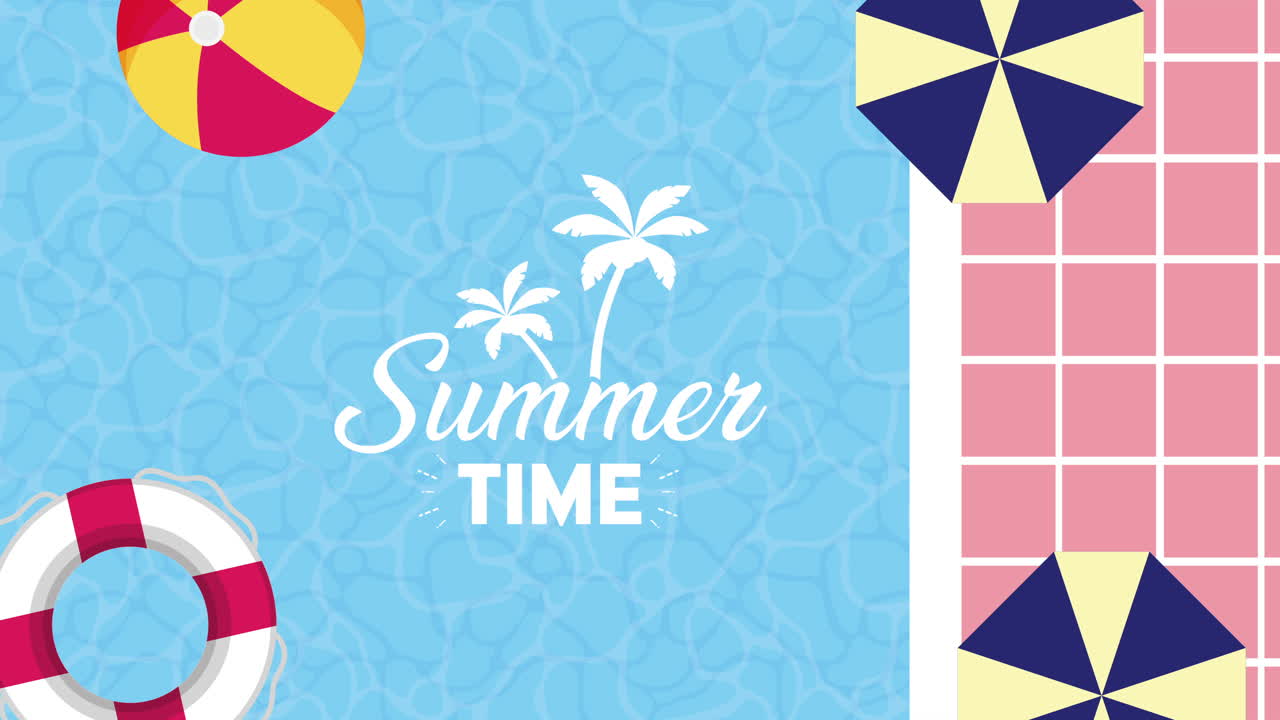 수영장 하루 휴가 애니메이션