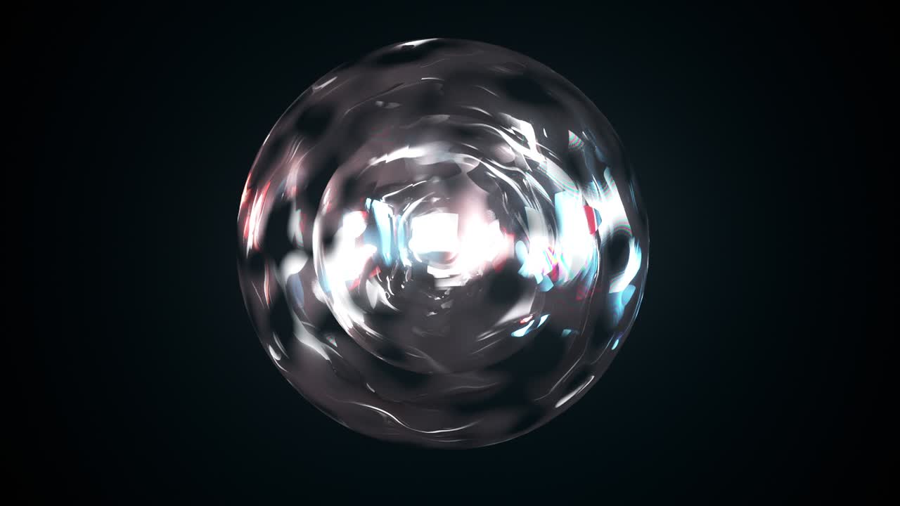 3d 추상적인 마법 구는 어두운 공간에 있습니다, 3d 렌더링 컴퓨터 생성 배경