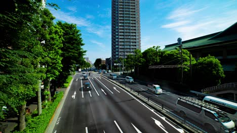 a timelapse of the traffic jam at the urban street in tokyo wide shot