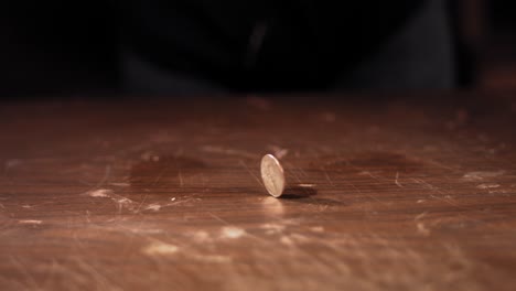 Hand-spins-a-coin-going-around-in-a-circle