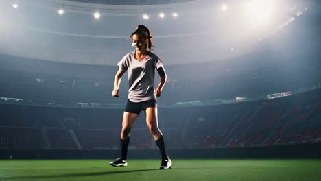 Female Soccer Player in Action