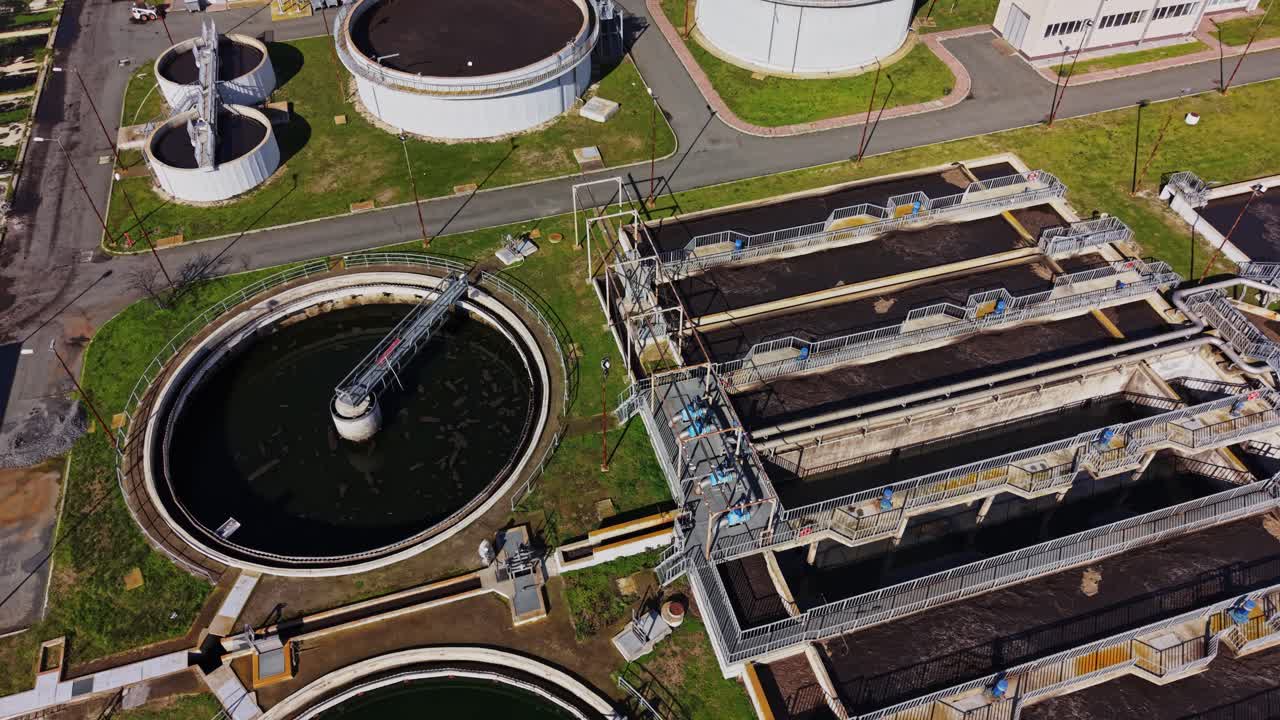 Water treatment facility with multiple processing tanks in a rural area