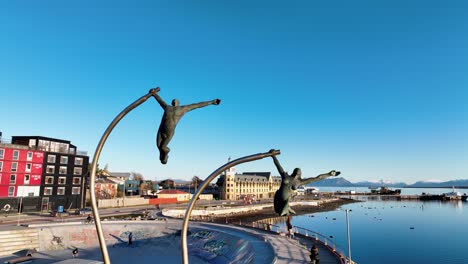 monument to the wind of puerto natales in antartica chile