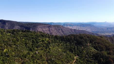 Senderos-Para-Caminar-Por-La-Exuberante-Montaña-Del-Bosque-Verde---Parque-Nacional-Lamington-En-Un-Día-Soleado-De-Verano---Interior-De-La-Costa-Dorada-En-Canungra,-Qld,-Australia