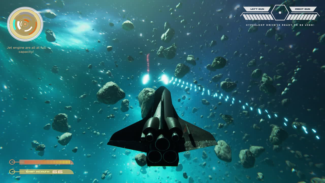 Space combat in a video game