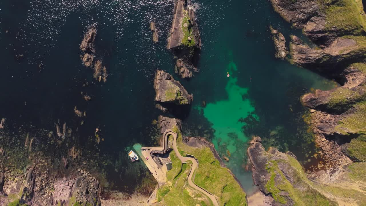 Filming a boat at Dunquin Pier - Dingle Co.Kerry - 4K Cinematic Drone Footage 05-06