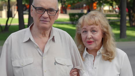 outdoor portrait of senior couple