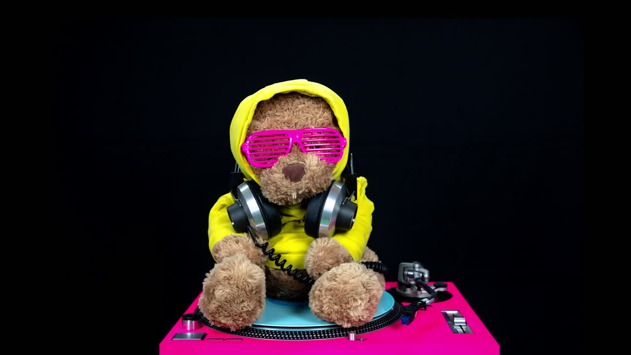 el dj del oso de peluche