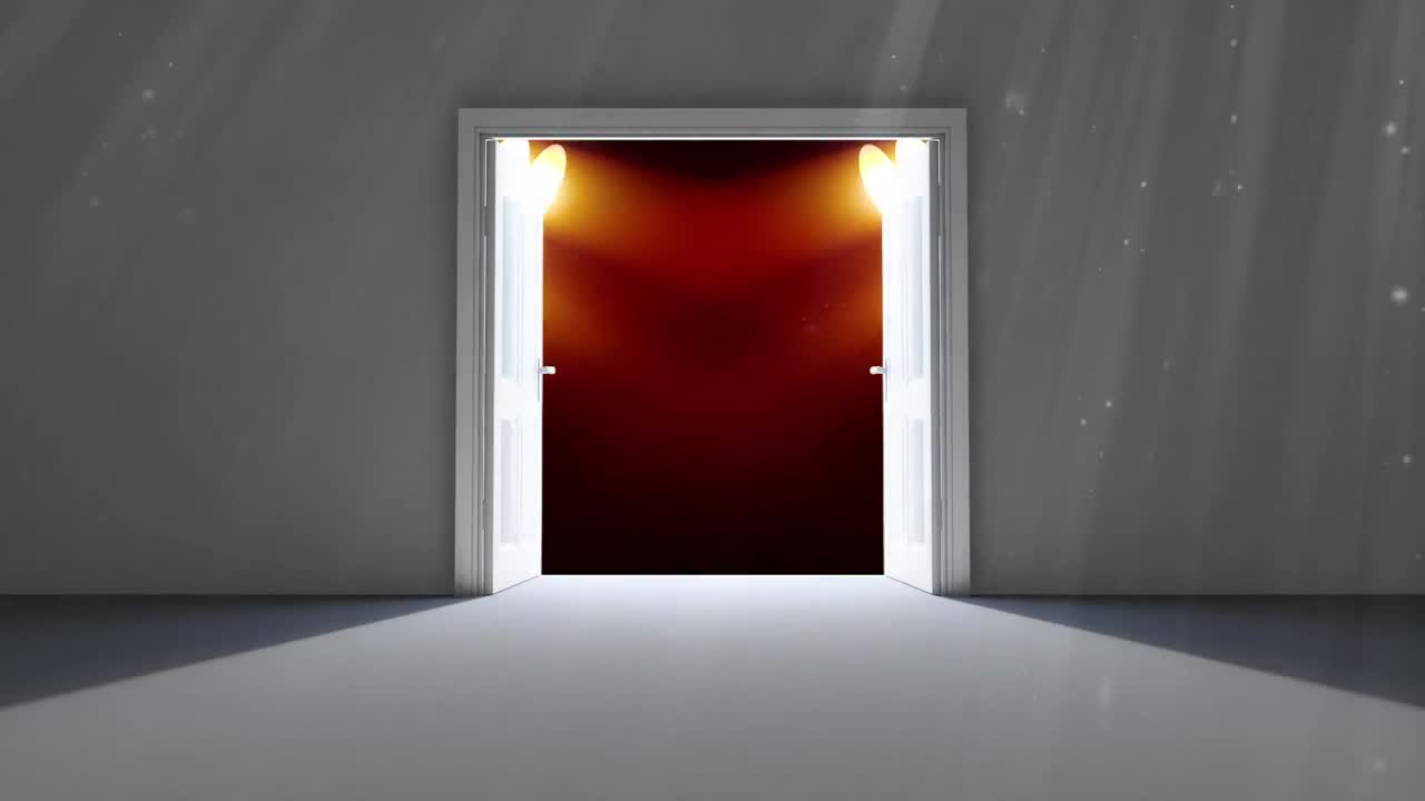Animation of spot lights over open door