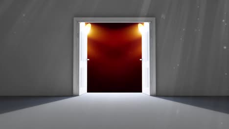 Animation of spot lights over open door