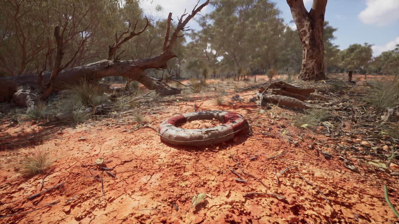 buya de anillo de vida en la playa del desierto