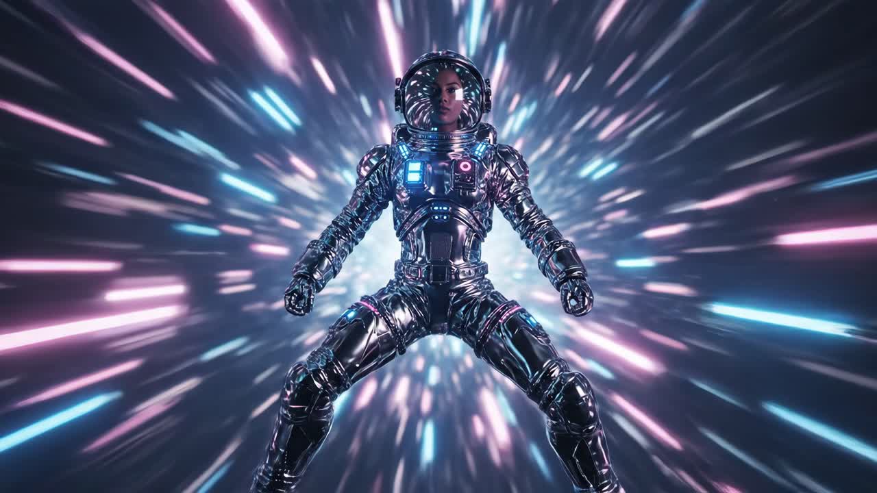 Astronaut in Futuristic Space Suit