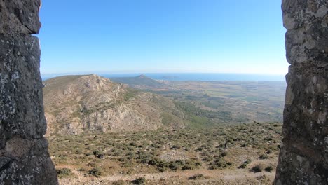 The-Montgri-Castle-window's-and-view-the-coast