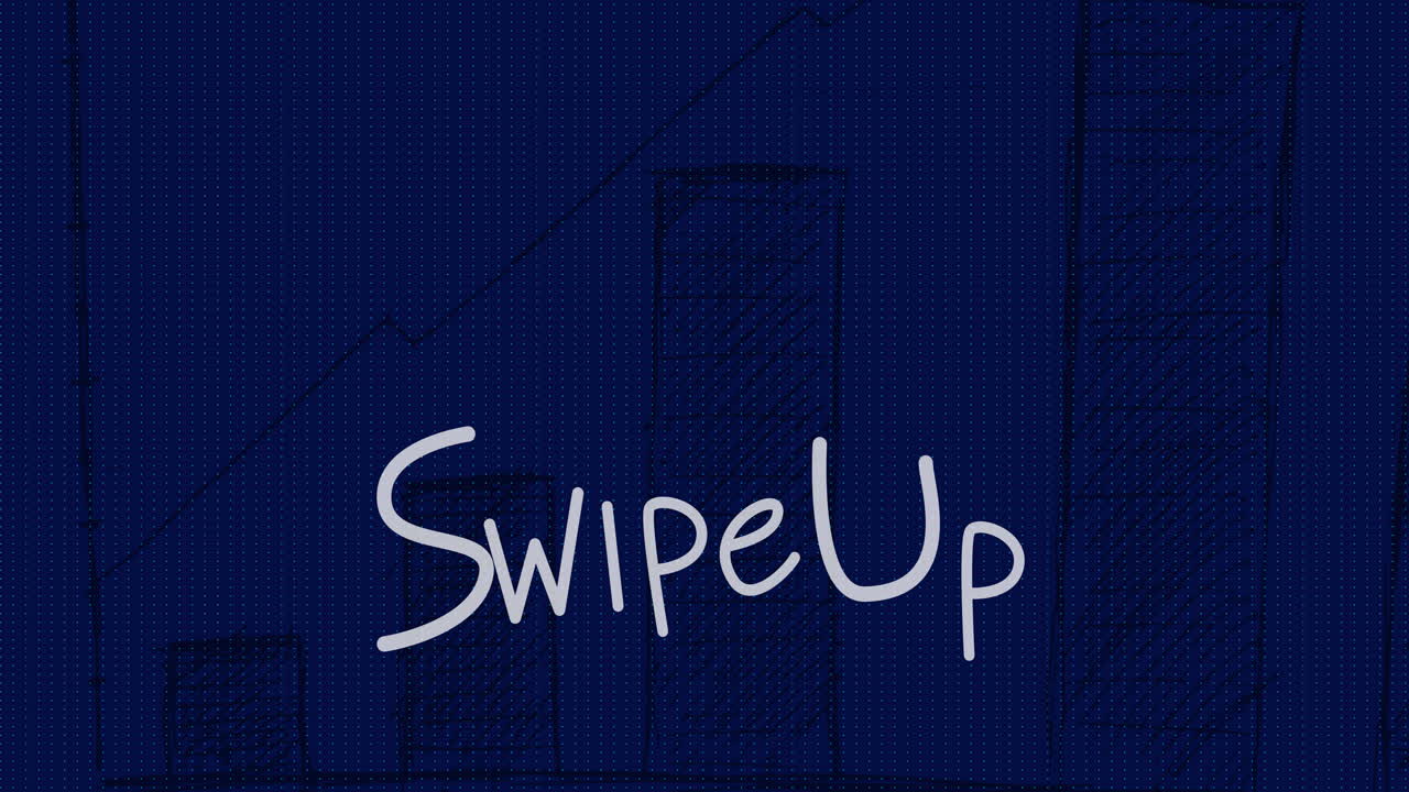 animación de deslizar el texto hacia arriba sobre el diagrama sobre fondo azul