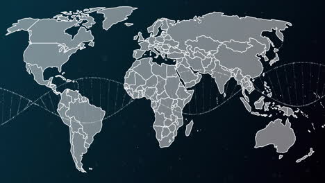 Animation-of-dna-strand-over-world-map