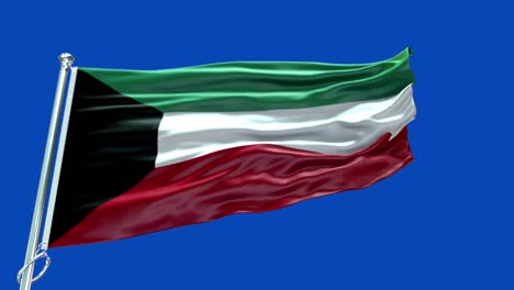 4k highly detailed flag of kuwait - kuwait flag high detail - national flag kuwait wave pattern loopable elements
