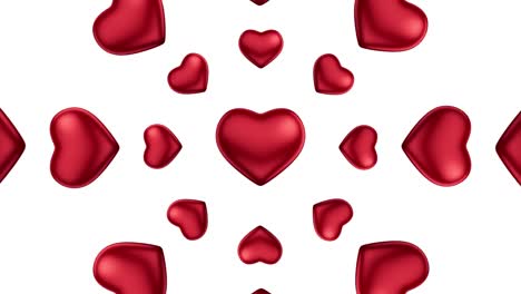 patrón de corazones rojos en 3d