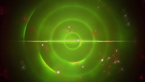 animation of glowing green light circles spinning on black background